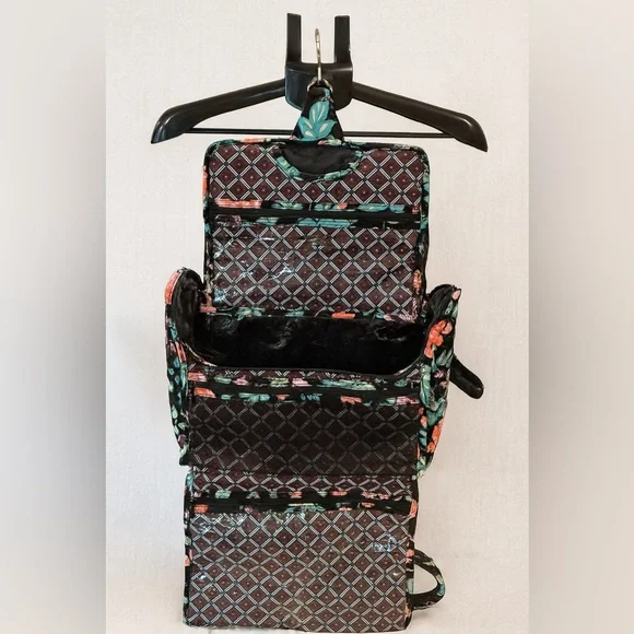 Vera Bradley Hanging Travel Makeup Bag Cotton Vines Organizer Toiletry Case - Picture 2 of 5